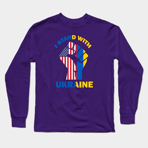 USA stand with Ukraine Long Sleeve T-Shirt by tashashimaa